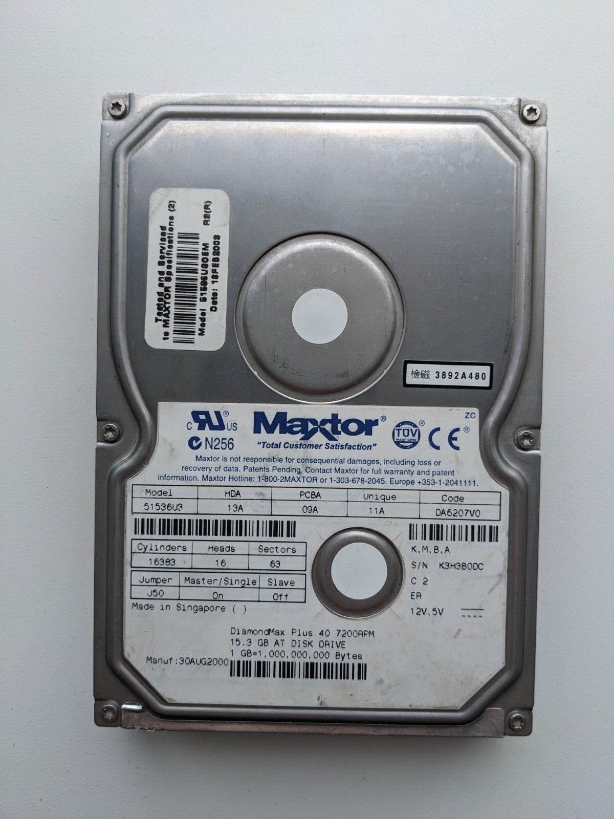Maxtor 51536U3 15.3Gb IDE 3.5 HDD Hard Drive