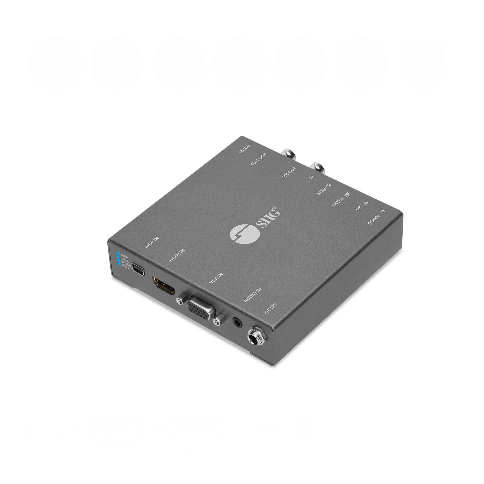 SIIG Multiple Video Format (HDMI/mDP/VGA) to SDI Scaler Converter