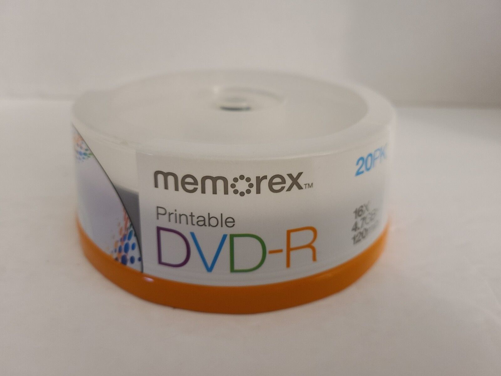 New Memorex 4.7Gb 16x Printable Recordable DVD-R 20-Pack 120 Minute