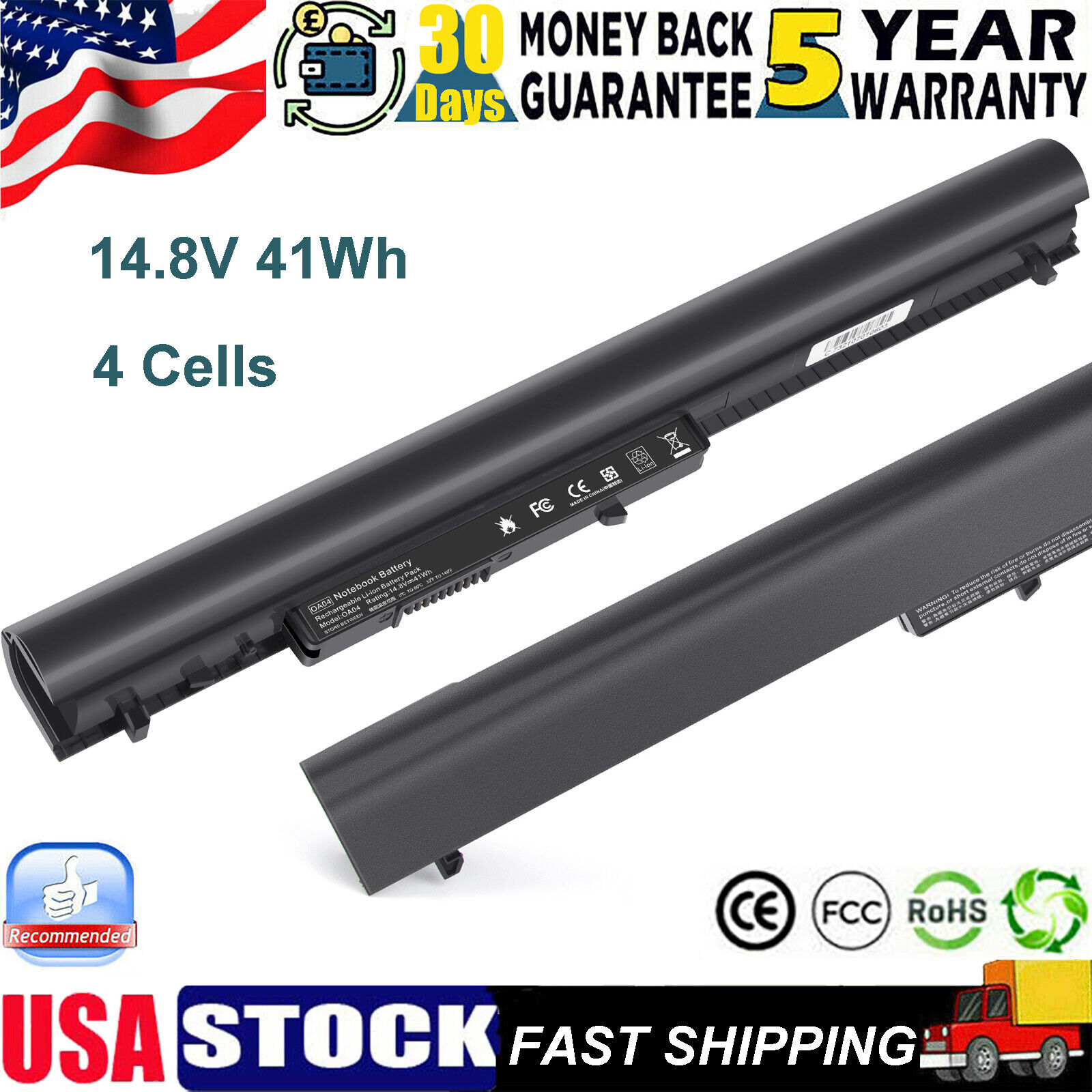 4 Cells Spare 746641-001 Battery For HP OA03 OA04 740715-001 746458-421 Laptop
