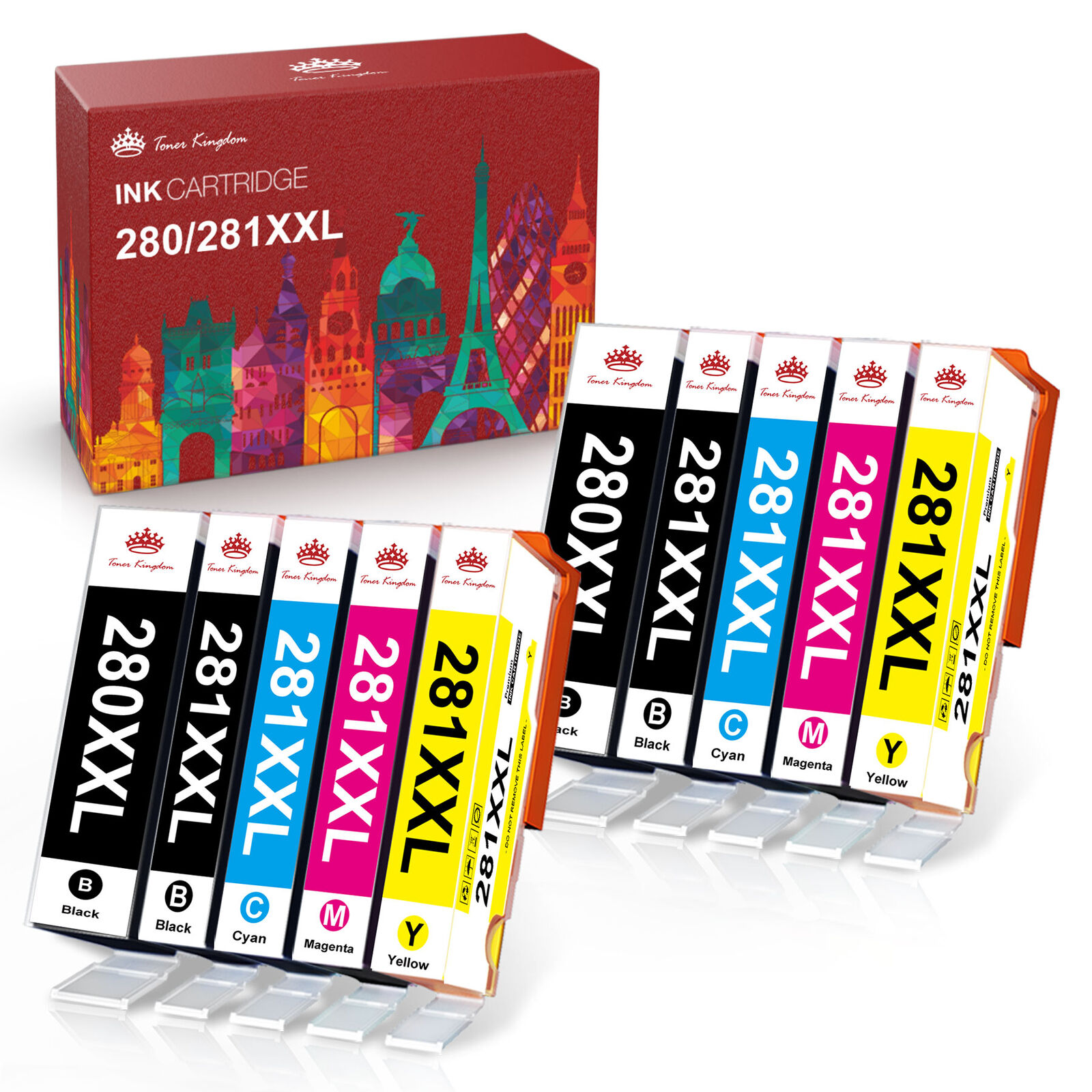 10x PGI-280XXL CLI-281XXL Printer Ink for Canon Pixma TR8520 TS9520 TS9521C