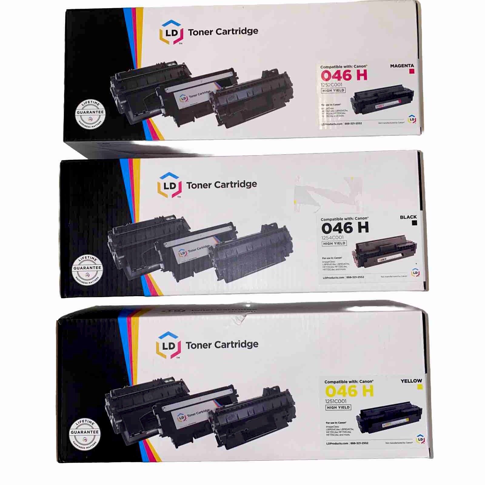 LD Cartridge Toner 3 Pk Lot - Black (1) Magenta (1) Yellow (1) New In Box