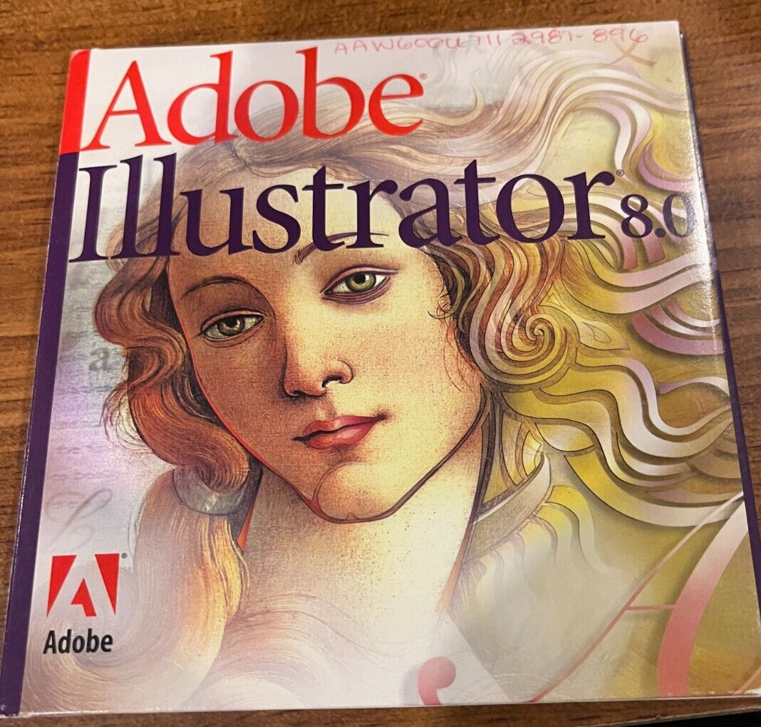 Preowned Adobe Illustrator 8.0 Application Disc + Tutorial CD For Mac And PC