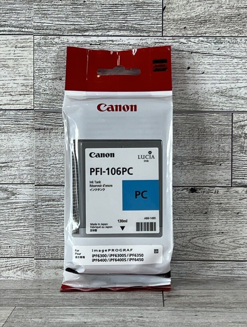 Genuine Canon PFI-106PC Cyan Ink Tank 6625B001(AA) Expired 07/2021 New Sealed