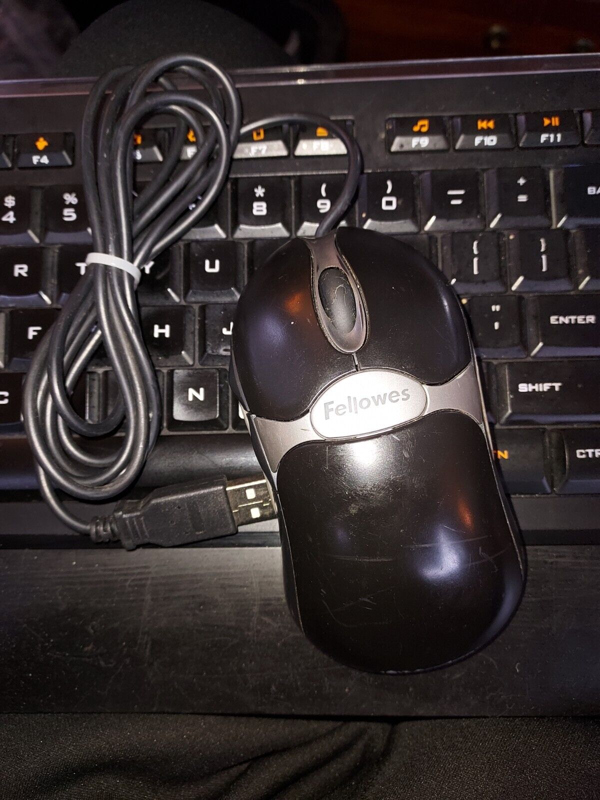 Fellowes Microban Black 5 Button Optical Mouse w/ Scroll Wheel USB Wired  98913