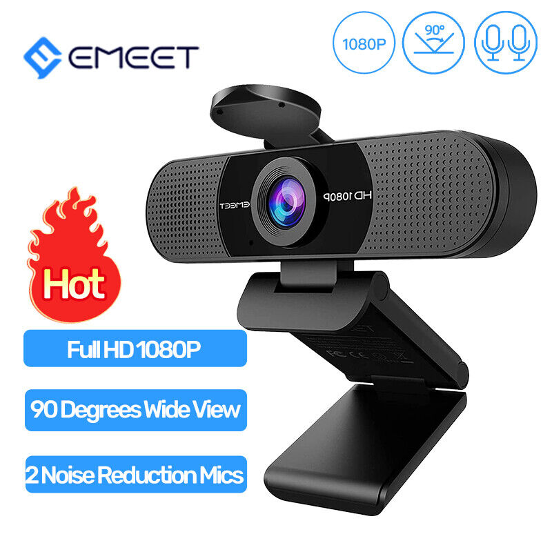 EMEET C960 1080P USB Webcam with Microphone & Privacy Cover for PC/Computer
