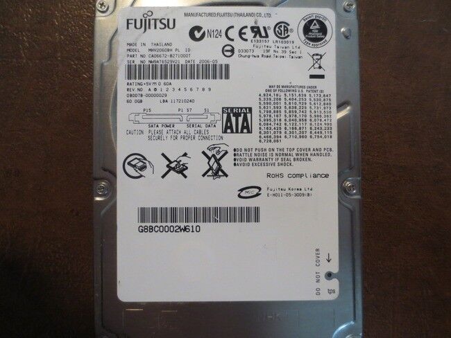 Fujitsu MHV2060BH PL (CA06672-B271000T) 00000029 60gb 2.5