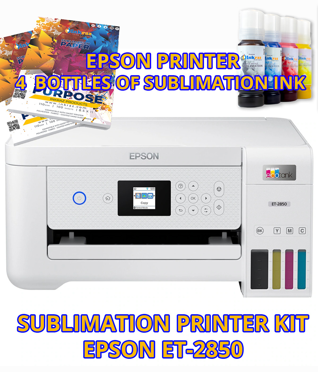 Epson et2850 Printer Sublimation Ink, White, Sublimation Printer Bundle