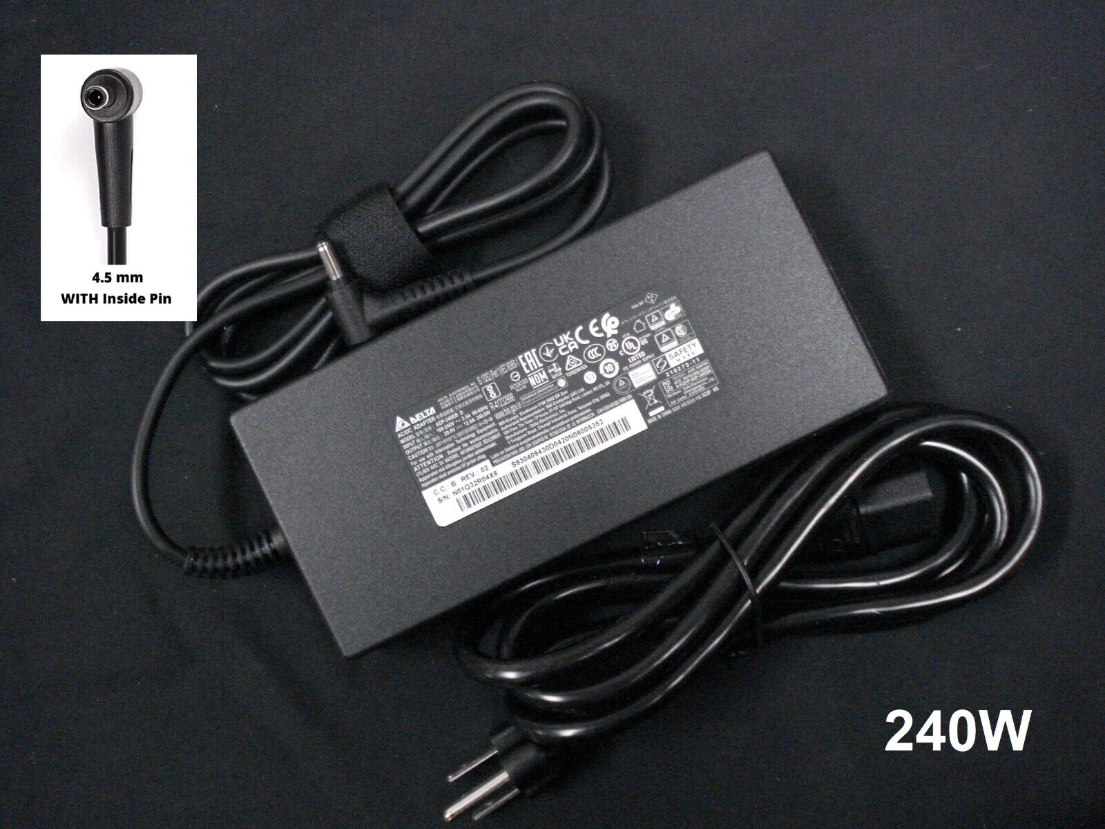 New Genuine OEM Delta 240W AC Adapter for MSI Crosshair 17 15 3060 3070 3070ti