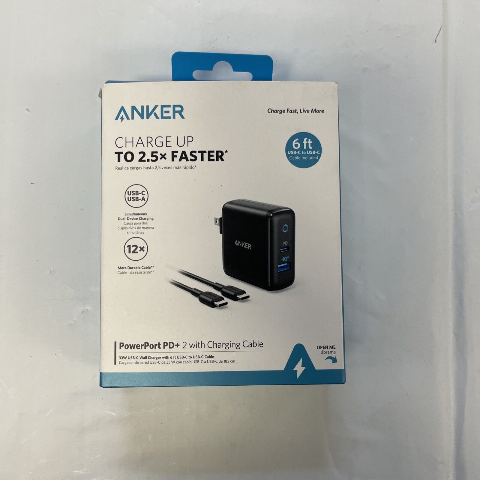 Anker 2-Port PowerPort 33W Power Delivery Wall Charger Black #499