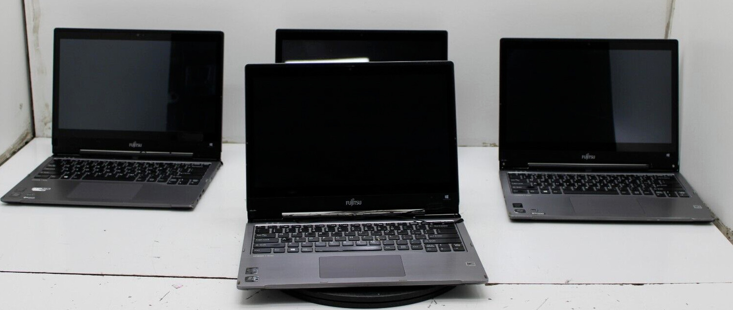 Lot of 4 fujitsu Lifebook T904 Laptops Intel Core i5-4300u No Ram - Parts Only