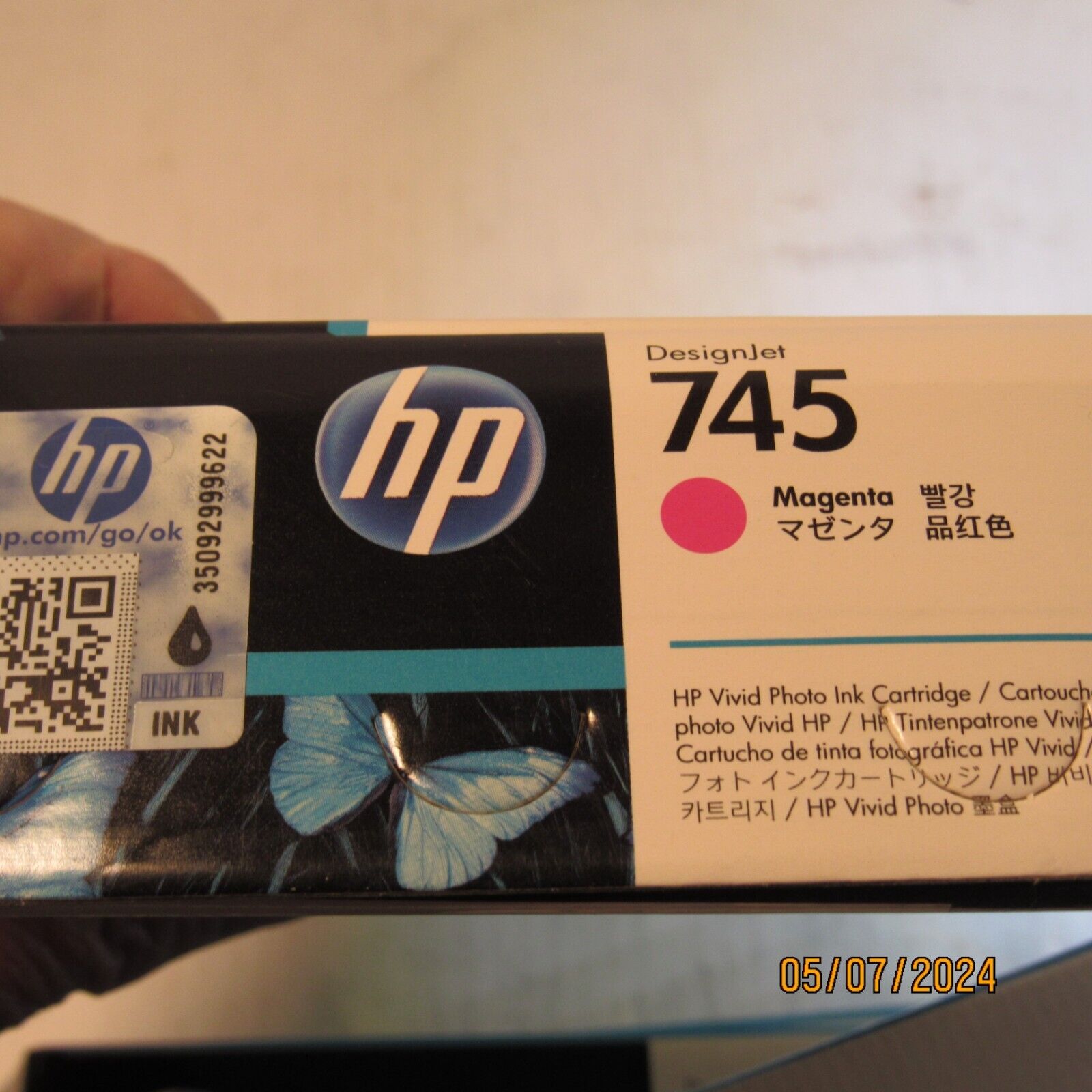 2024 Genuine HP 745 Magenta Ink Cartridge F9K01A 300ml DesignJet Z2600 Z5600 New