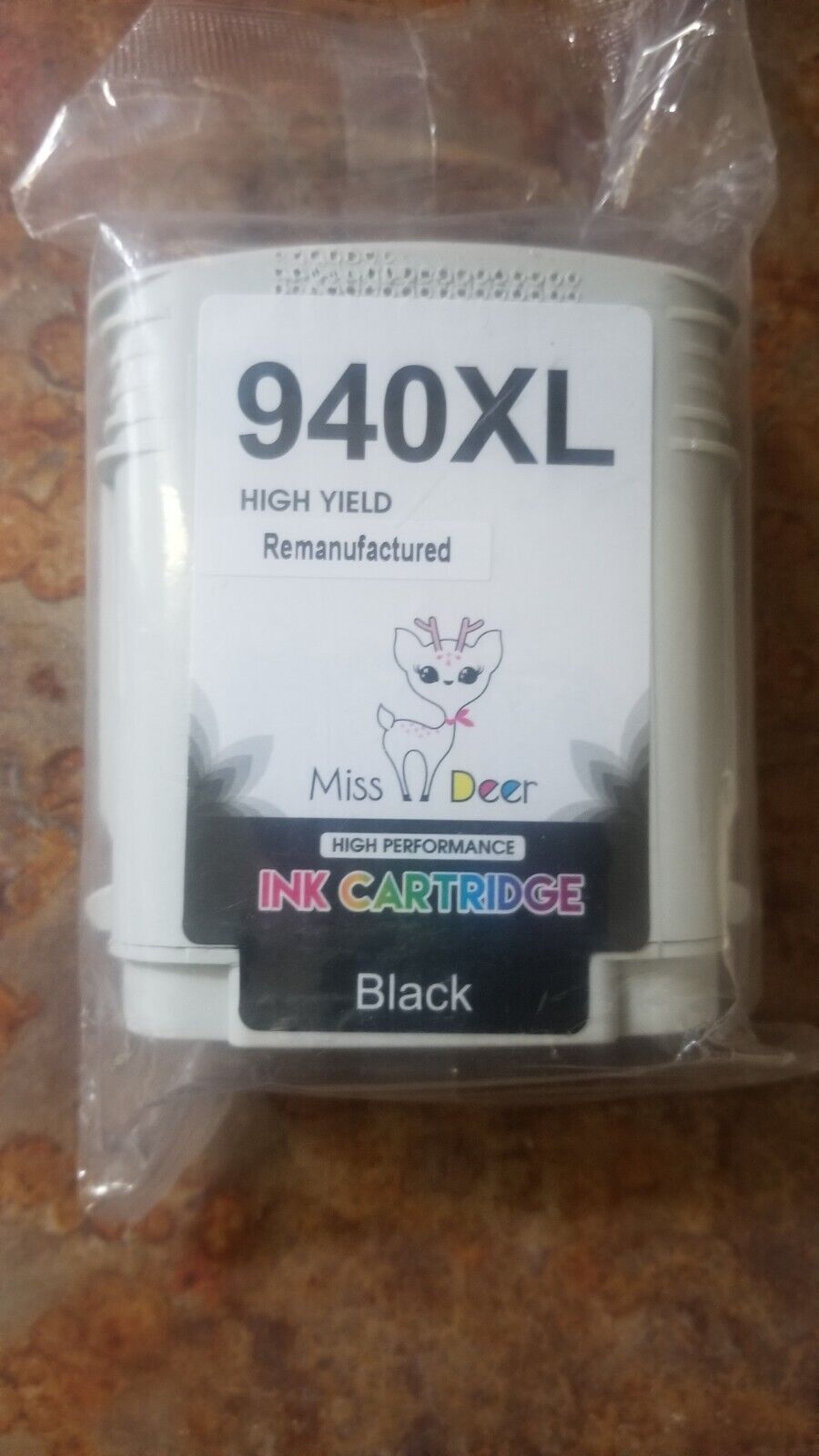 Miss Deer 940XL High Yield Black Ink Cartridge Remanufactured. 