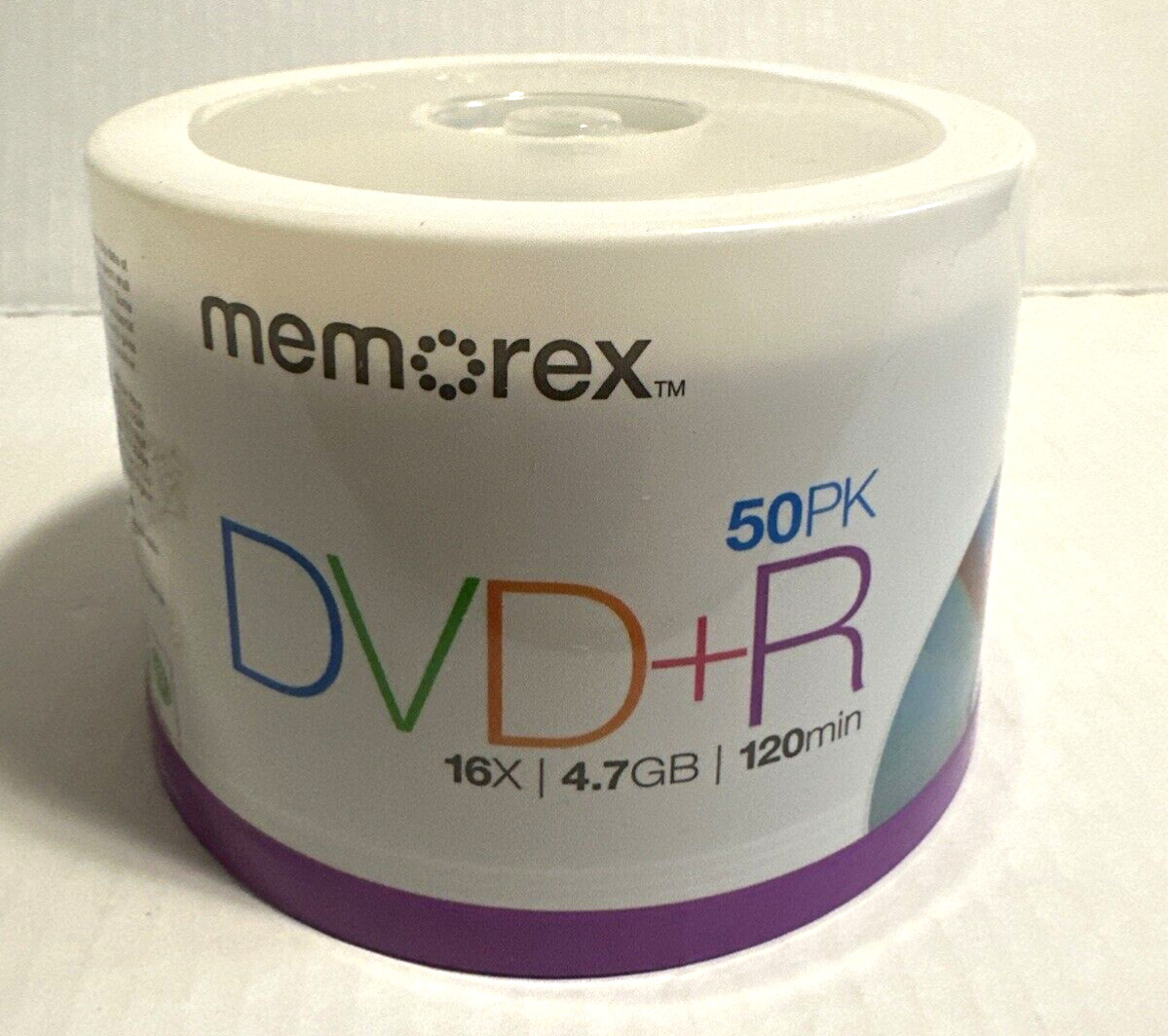 Memorex 50 Pack DVD+R 16X 4.7 GB 120 Minutes Spindle Blank Factory Sealed