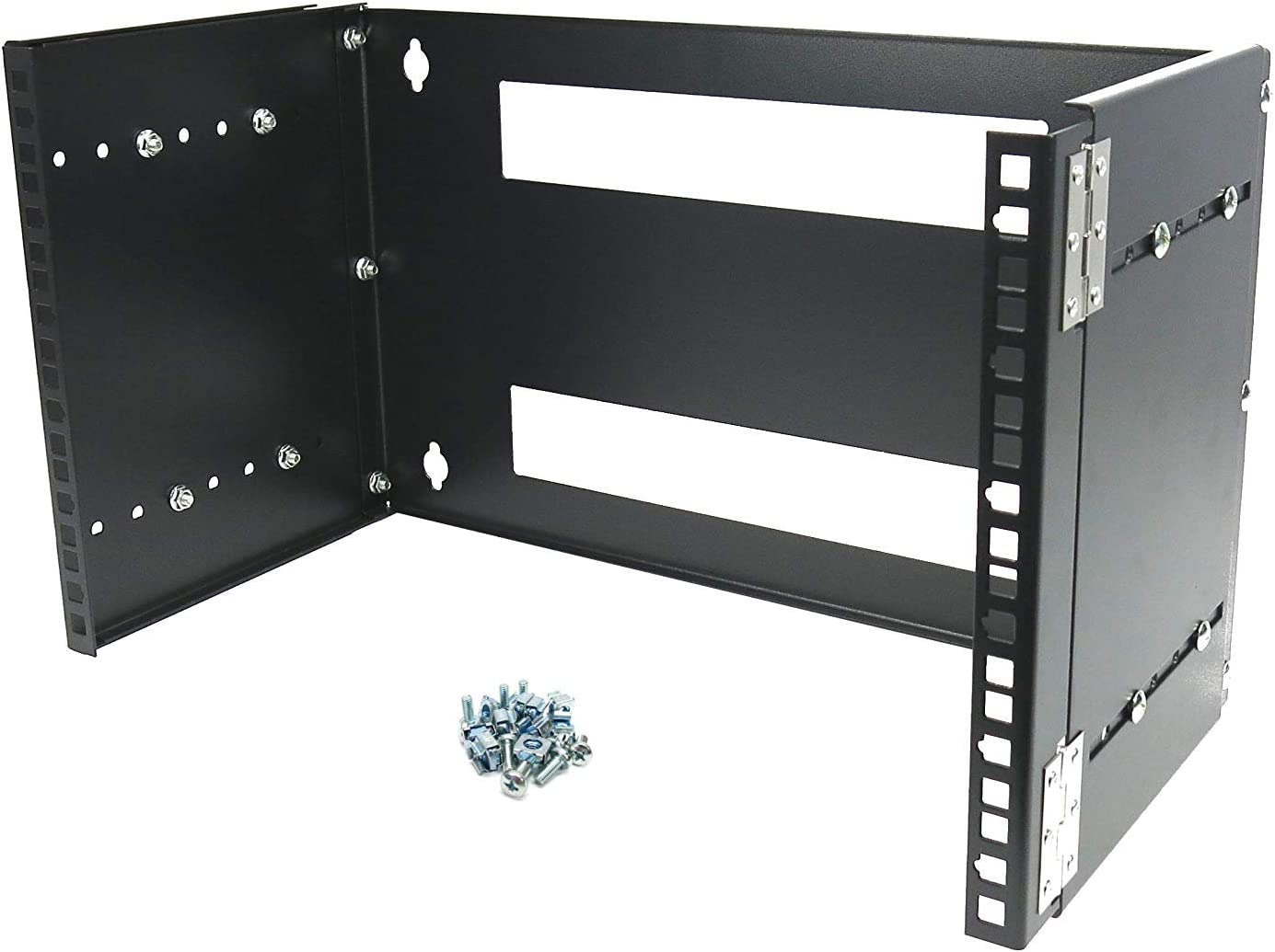 6U 19-Inch Hinged Extendable Wall Mount Bracket Collapsible Network Equipment Ra