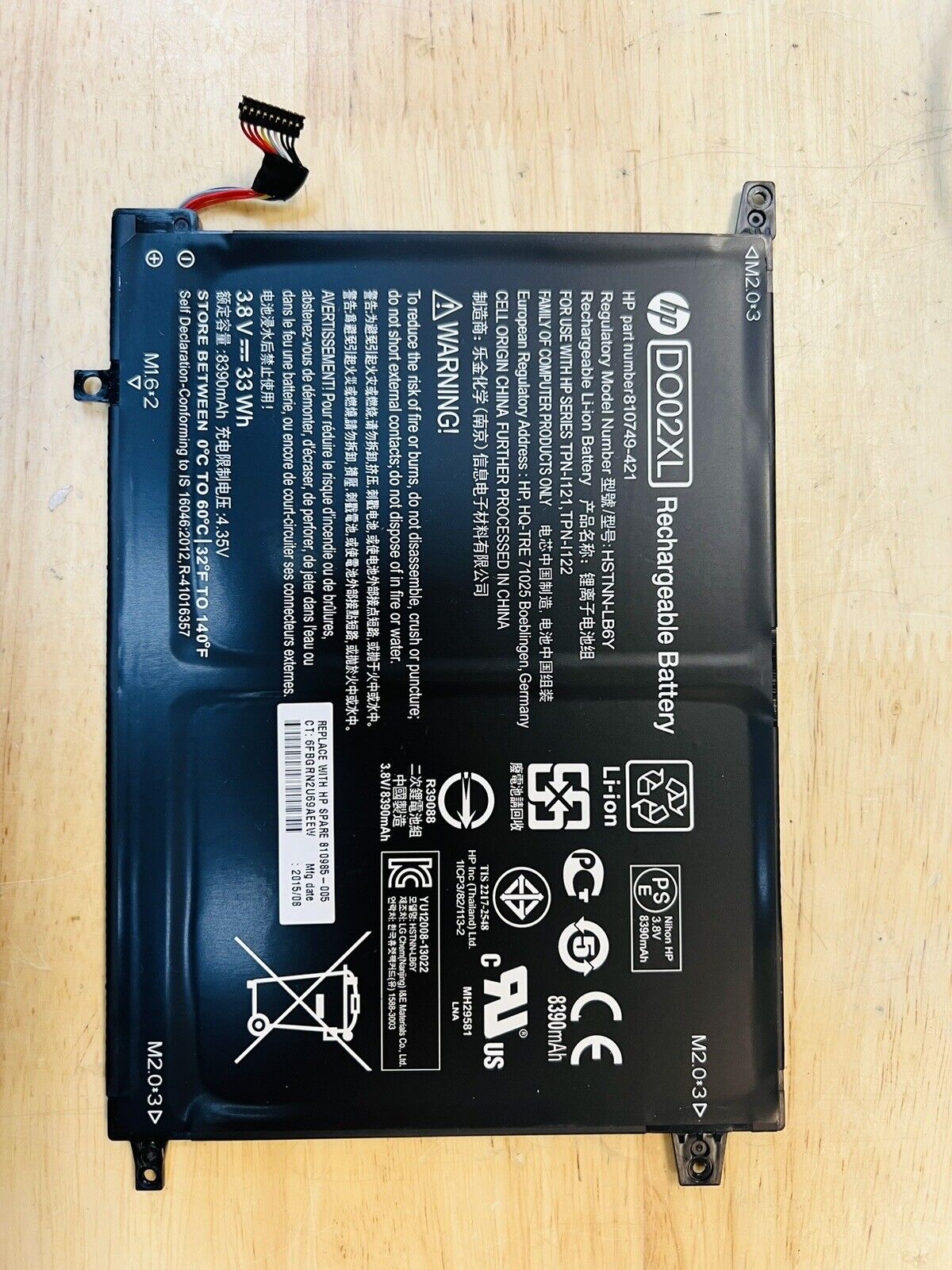 Original HP DO02XL Battery Compatible with HP X2 210 G1 Tablet