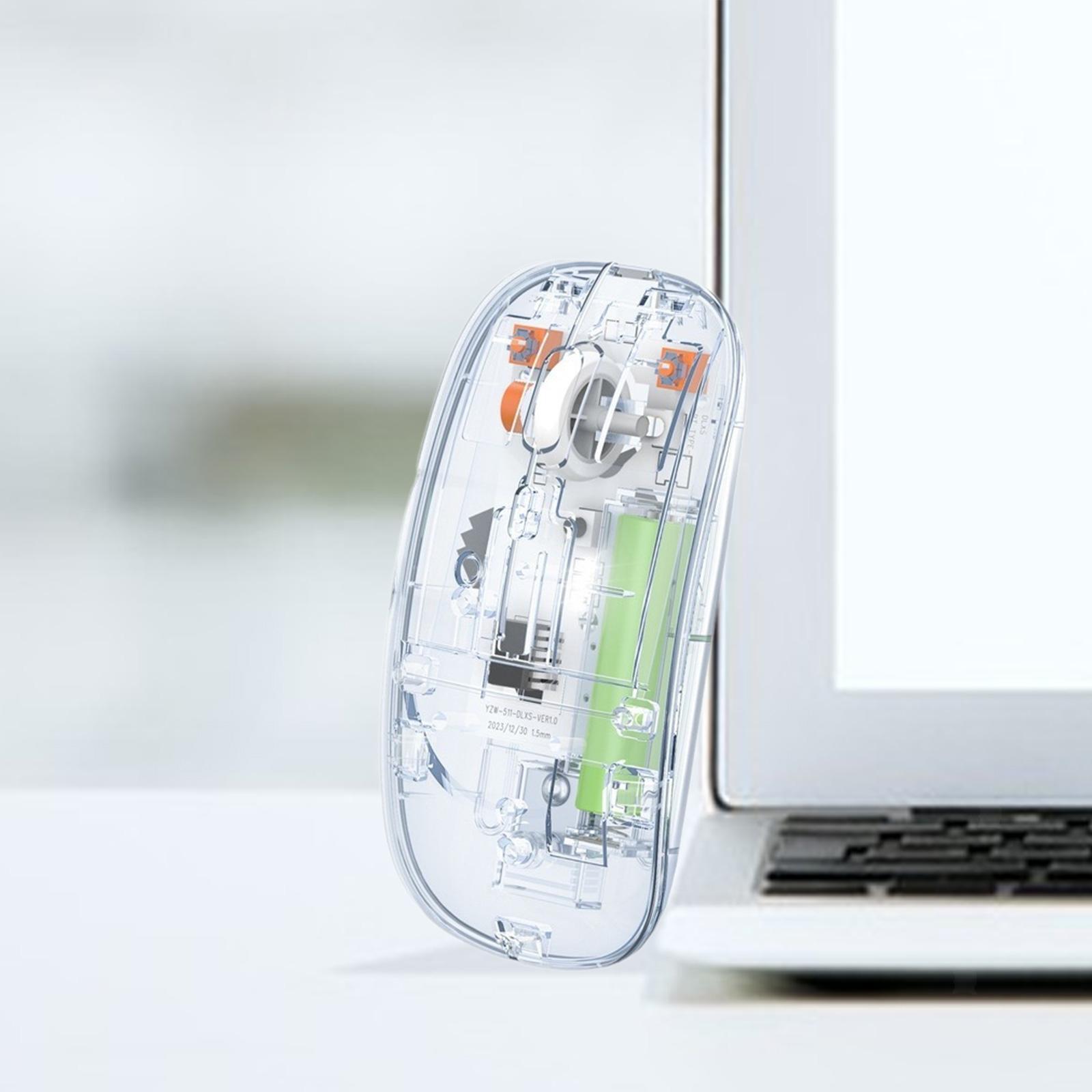 Wireless Mouse Ergonomic Mice Rechargeable Computer Laptop Transparent Mouse