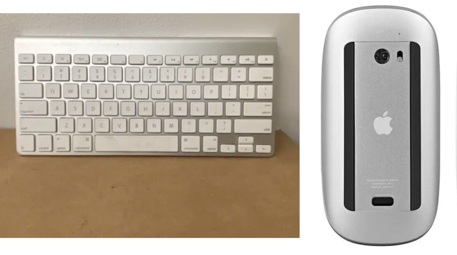 Apple A1314 Wireless Keyboard MC184LL/A & Bluetooth Magic Mouse A1296 MB829LL/A 