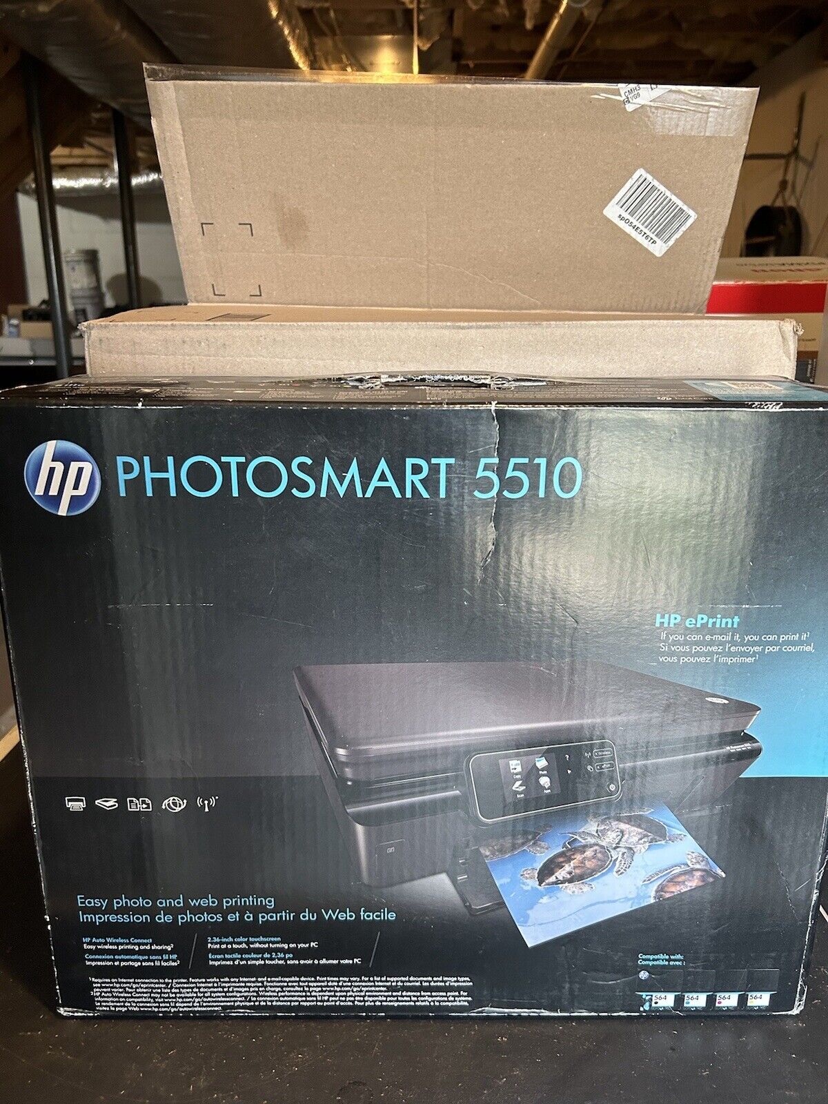 HP Photosmart 5510 e All-In-One Inkjet Photo Color Printer Scanner Wireless New