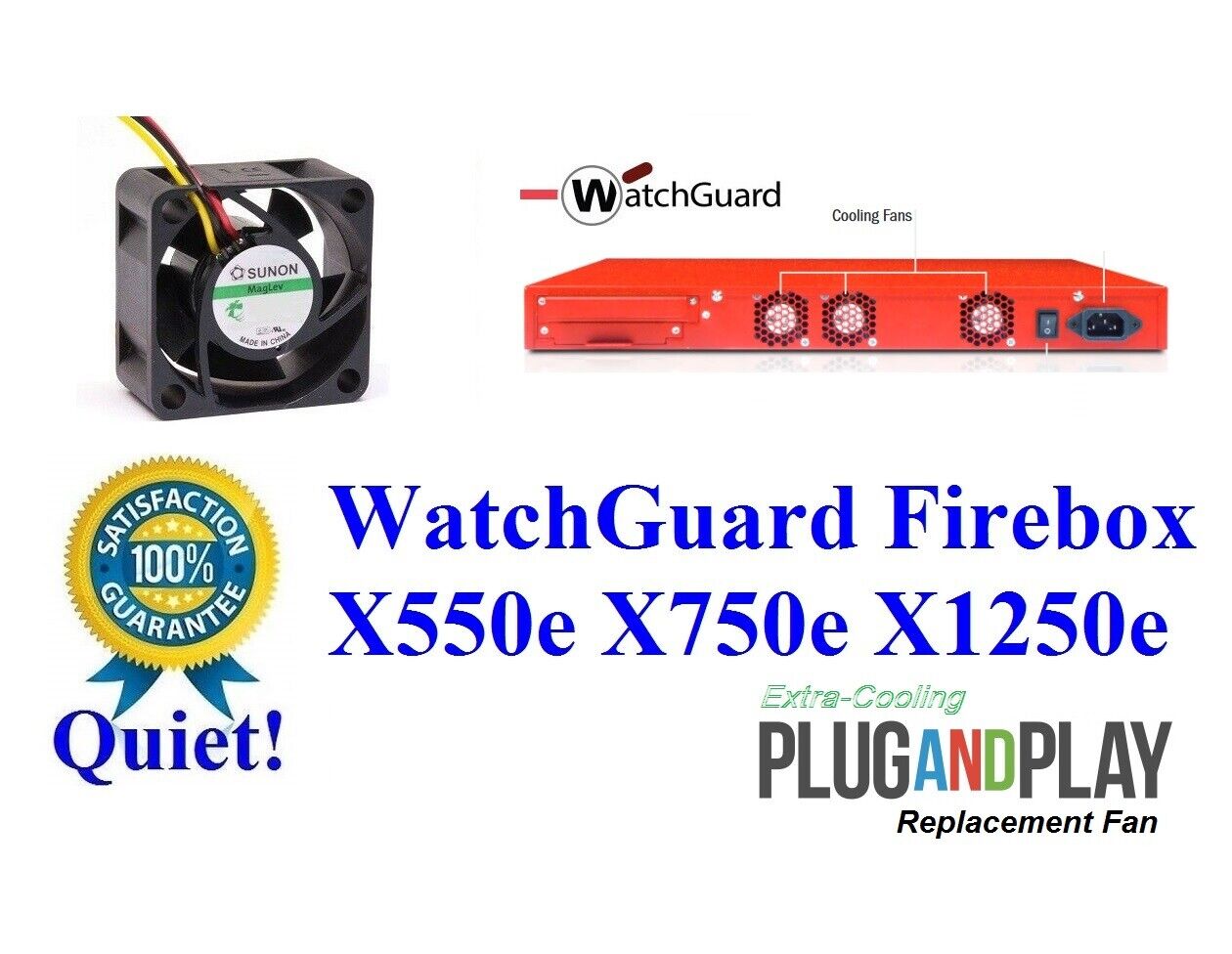 New Quiet version 13~18dBA Noise Fan for WatchGuard Firebox X550e X750e X1250e 