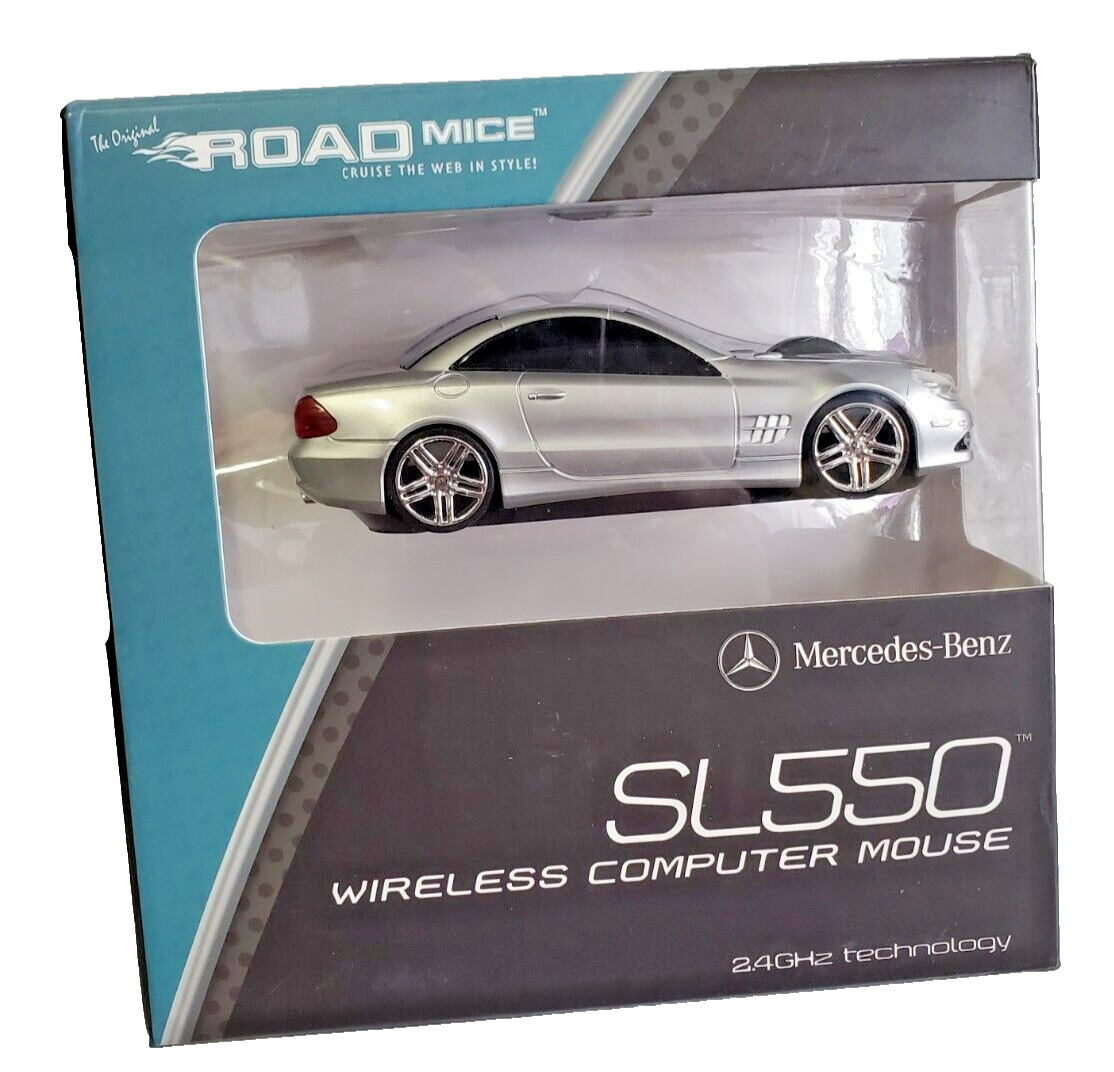 Mercedes Benz SL550 Silver 2.4GHz Wireless Optical Scroll Mouse. Works.