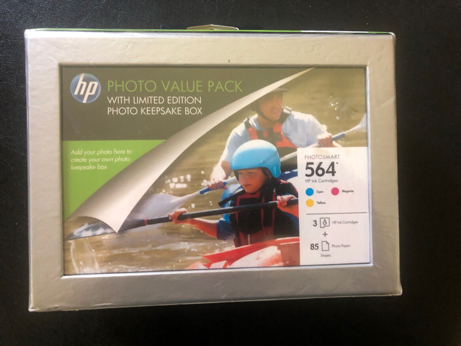 HP~Photo Value Pack 3 Ink Color Cartridges 85 4 x 6 glossy sheets photo paper