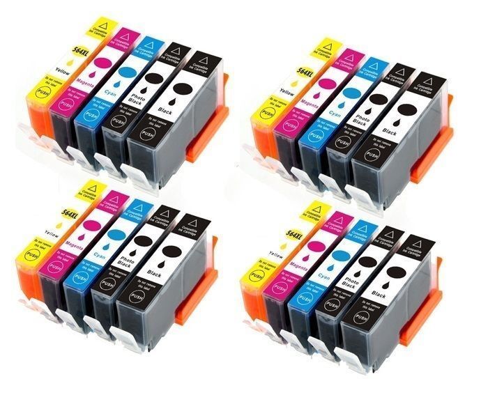 20PK XL Ink Cartridge Combo Set + chip for HP 564 Photosmart 7510 7515 7520 7525