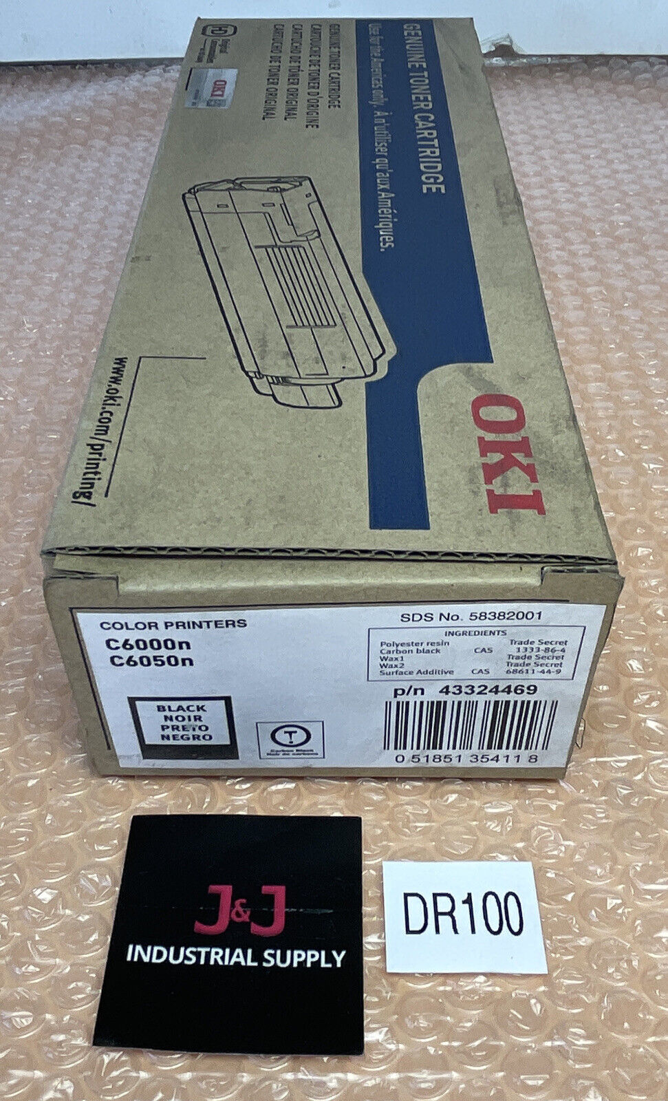 Genuine Oki 43324469 LED Black Toner for C6000dn, C6000n/C6050n || FAST SHIPPED