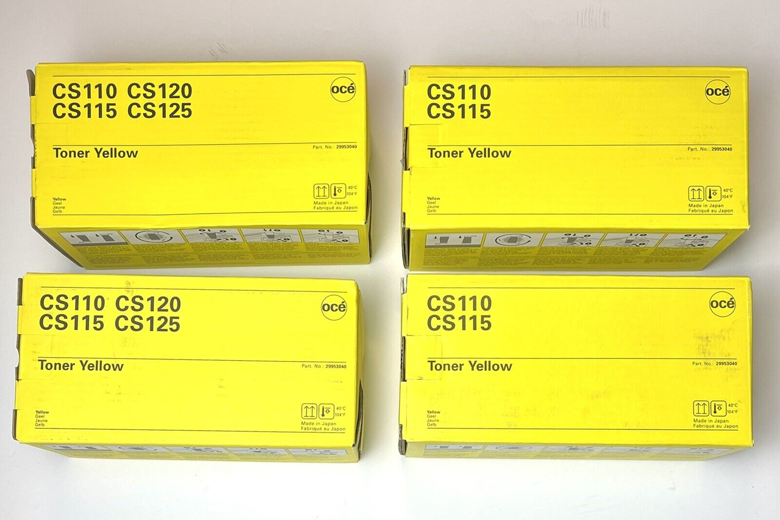 4x OEM OCE CS110 CS115 CS120 CS125 Laser Printer Toner Yellow 29953040 NIB NEW