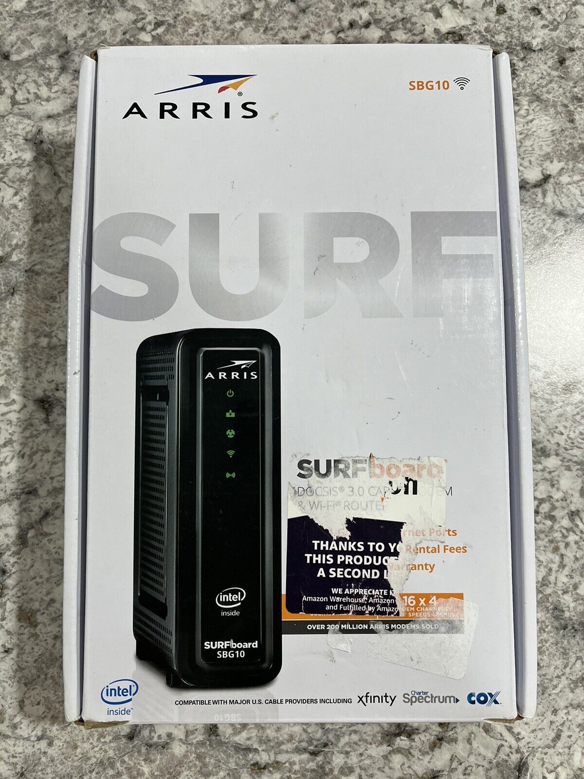 Arris SURFboard SBG10 DOCSIS 3.0 Cable Modem & AC1600 Dual Band Router ONLY