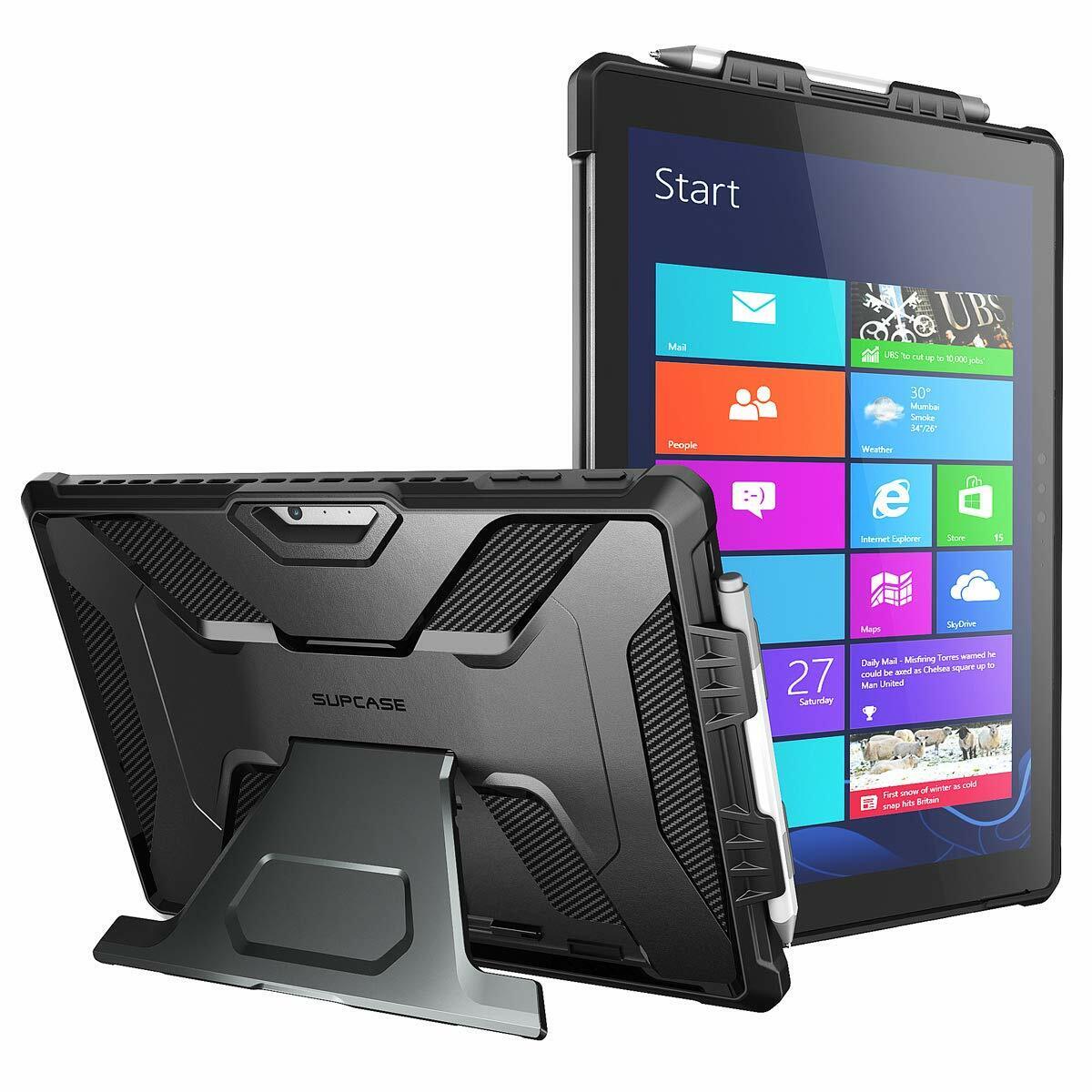 For Microsoft Surface Pro 7 6 5 4, SUPCASE Protective Case Kickstand Cover BLACK