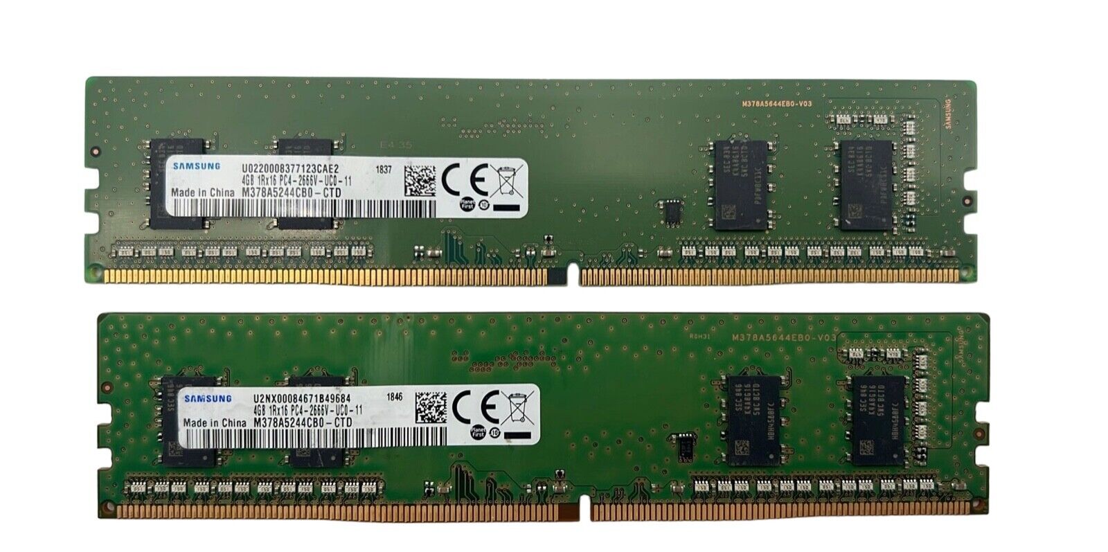 Samsung 8GB (2x4GB) RAM PC4-21300 DDR4-2666V Desktop SDRAM M378A5244CB0-CTD