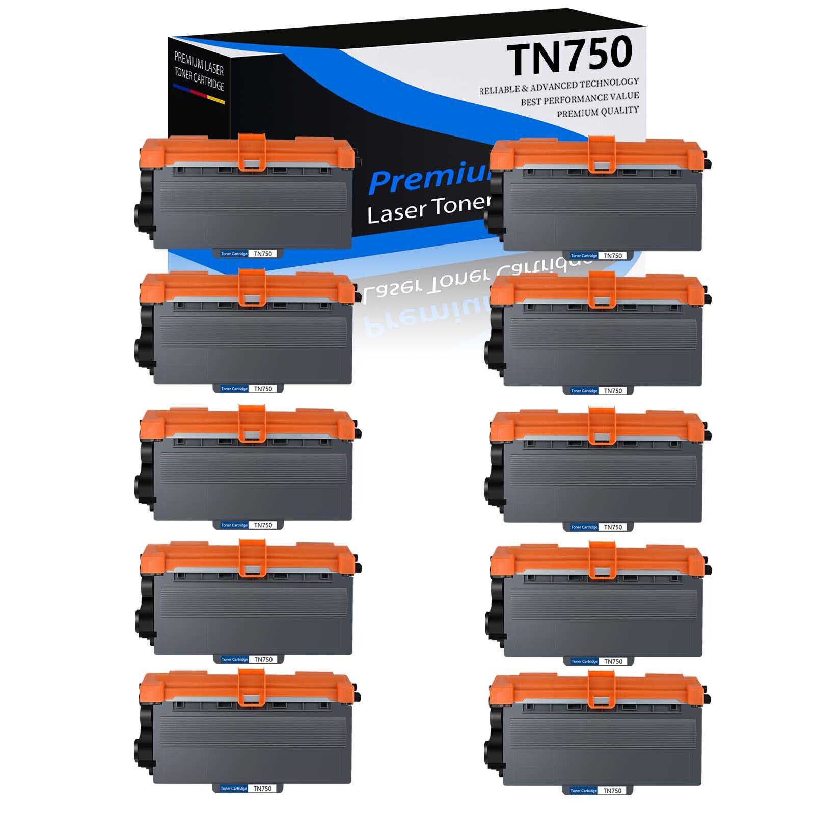 10PK High Yield TN750 Toner Cartridge for Brother TN-750 MFC-8950DW MFC-8950DWT