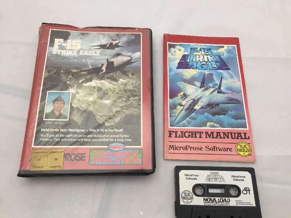 F-15 Strike Eagle by Microprose and US Gold on Cassette for the Commodore 64 C64