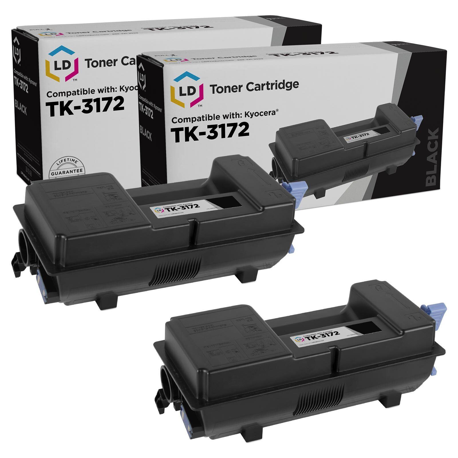 LD Compatible Kyocera TK-3172 (1T02T80US0) Black Toner 2-Pack for ECOSYS P3050dn
