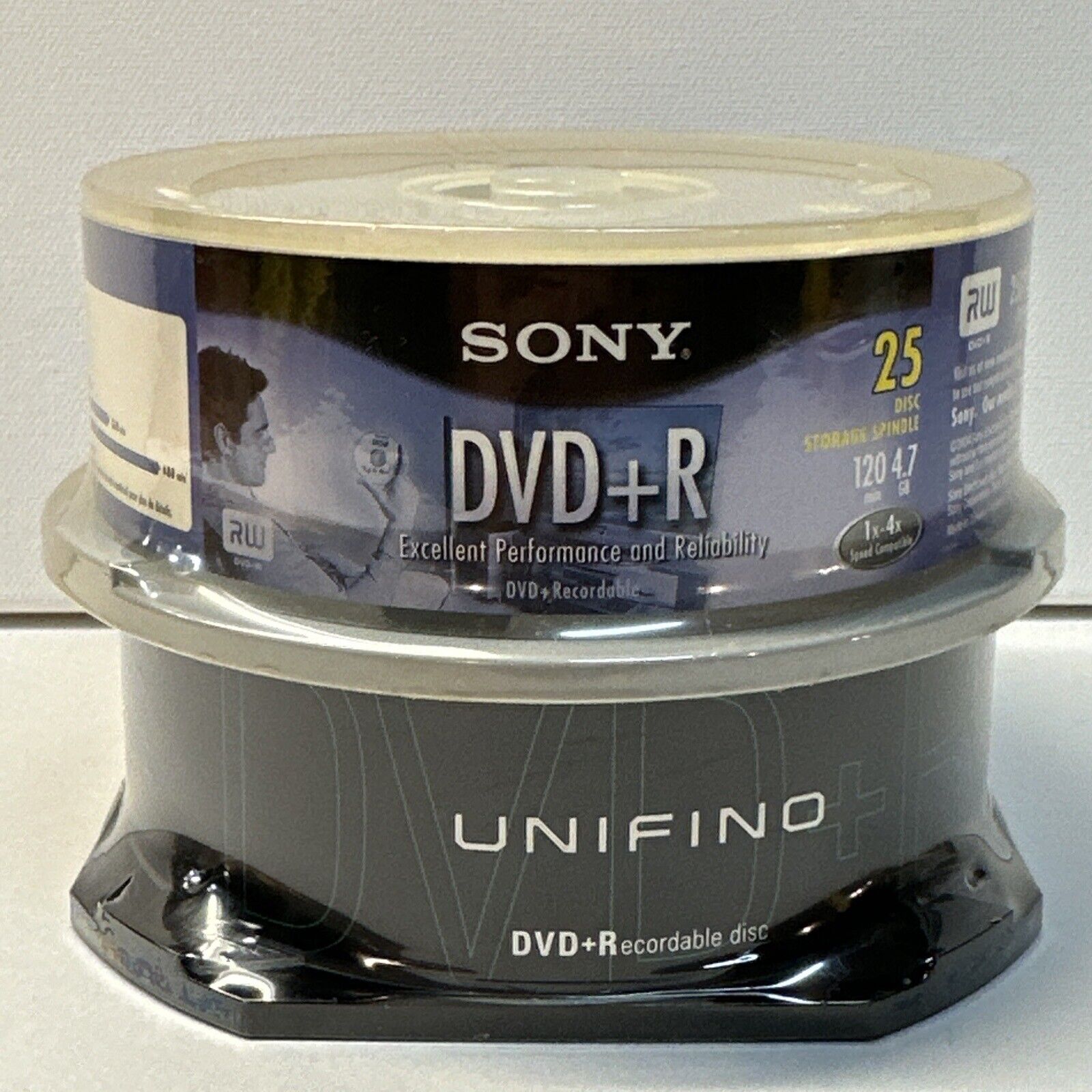 Sony DVDR Spindle 25 Pack 4.7GB 120 Min 1-16X + Unifino (50 Total Discs) DVD R