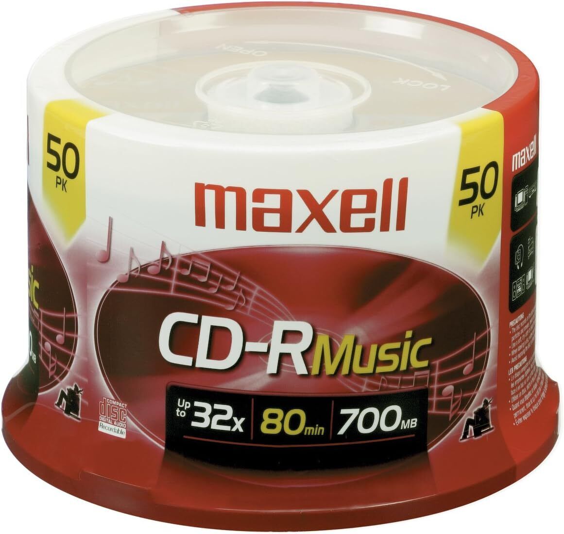  625156 - Cdr80mu50pk Cd-r De Musica De 80 Minutos (Eje De 50 Unidades) Rojo
