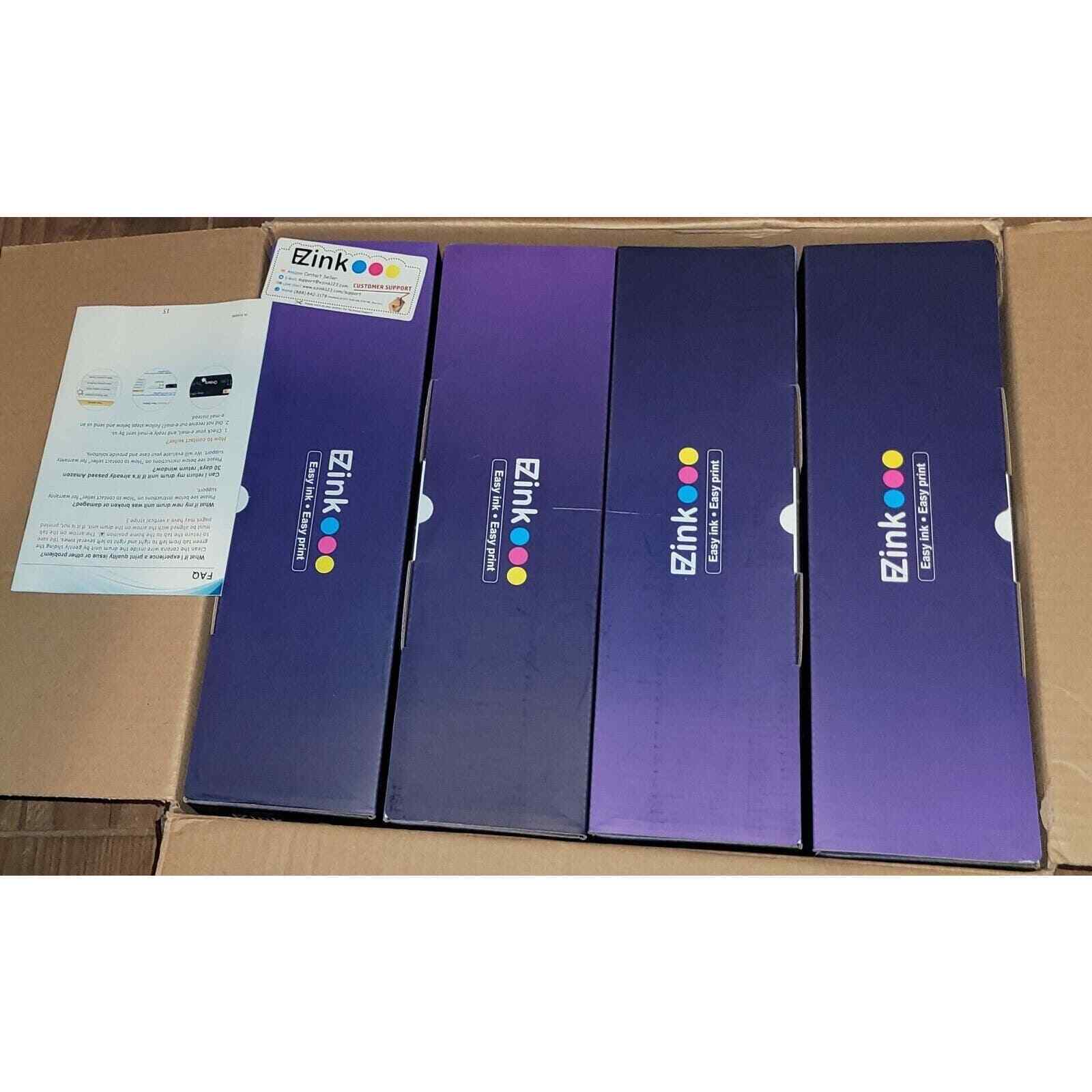EZink DR221 Ink Cartridges 4 PCS - Black, Magenta, Cyan, Yellow Drum Easy Print
