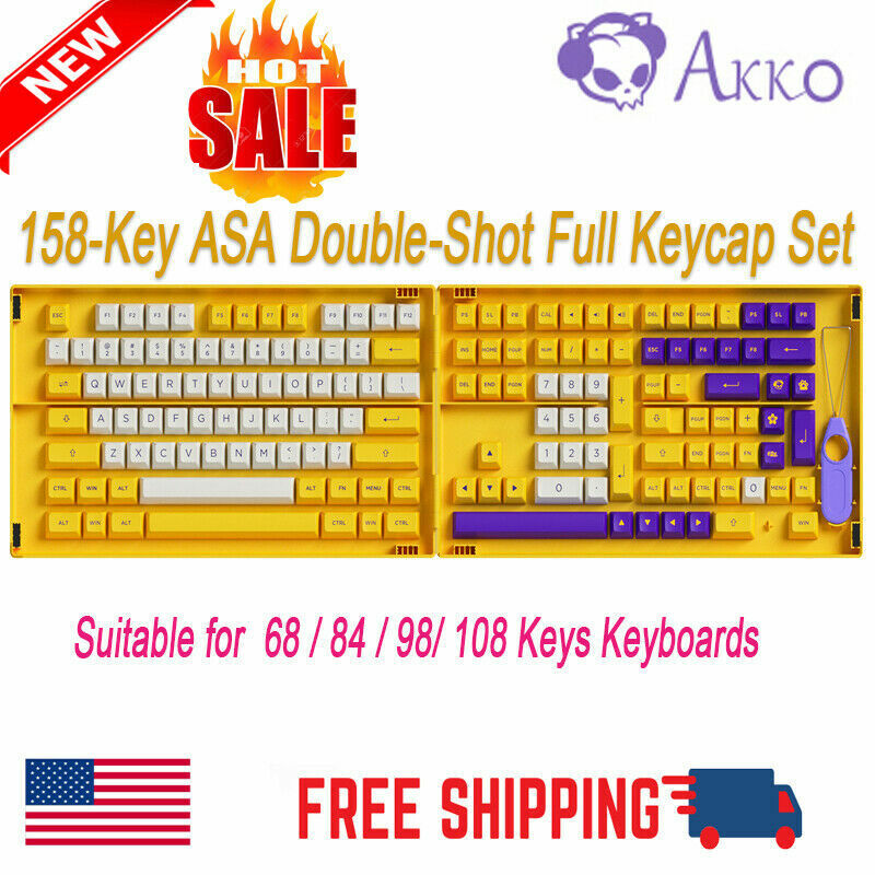 AKKO Los Angeles 157-Key ASA PBT Doubleshot Full Keycaps for Universal Keyboards