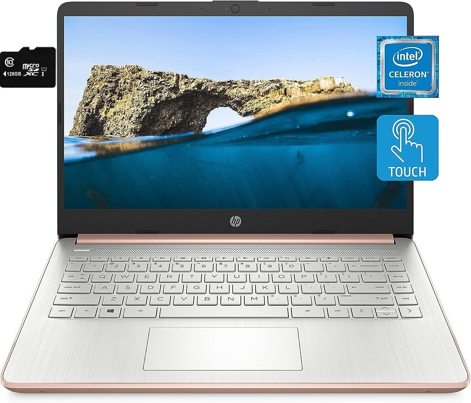 Newest HP Touch 14'' Laptop Intel 2-Core CPU 16GB RAM 192GB (64+128) Win11 Rose