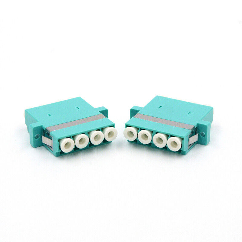 100pcs LC Quad Adapter LC OM3 4 core Fiber Optic Adapter LC Coupler With Flange