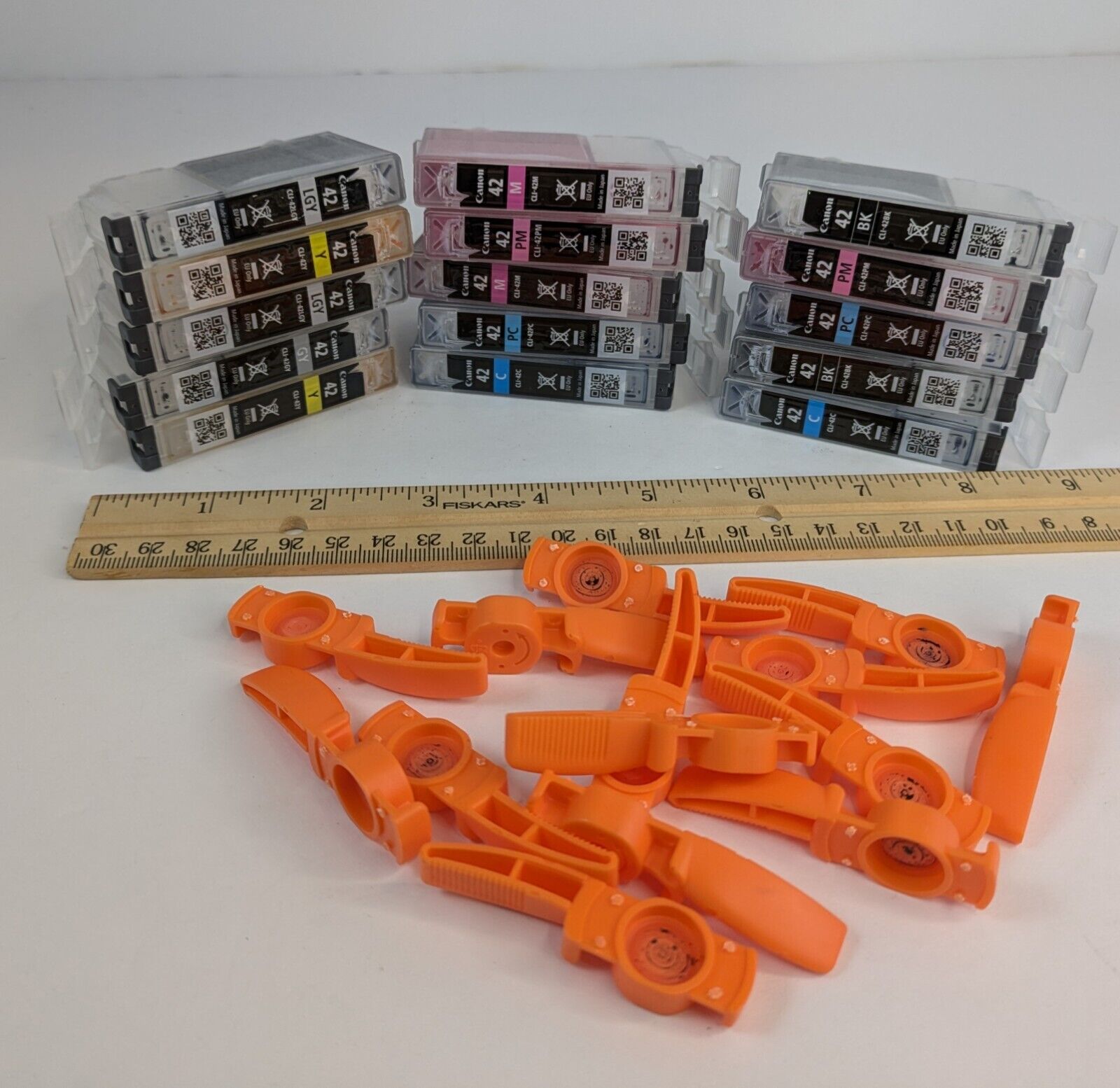 Lot Of 15 Genuine Canon Cli-42 Ink Cartridges Empty Virgin With Caps 