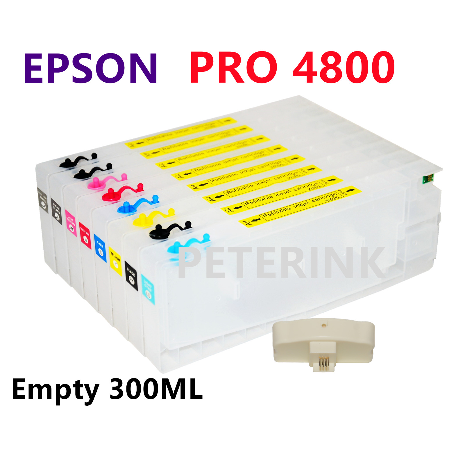 8 Empty Refillable Ink Cartridge kit for Stylus Pro 4880 4800 Printer *