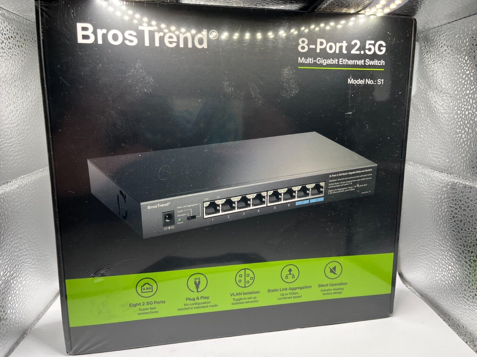 BrosTrend S1 8-Port 2.5G Multi-Gigabit Ethernet Switch