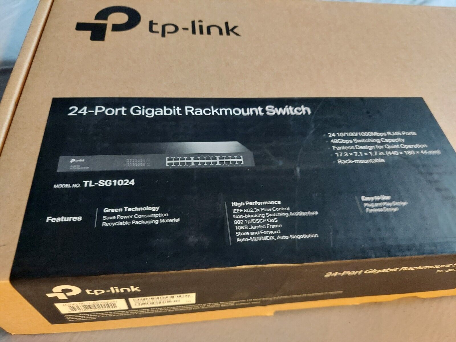 Tested GOOD TP-LINK TL-SG1024S 24 Port Gigabit Ethernet Switch w/Rackmount Ears