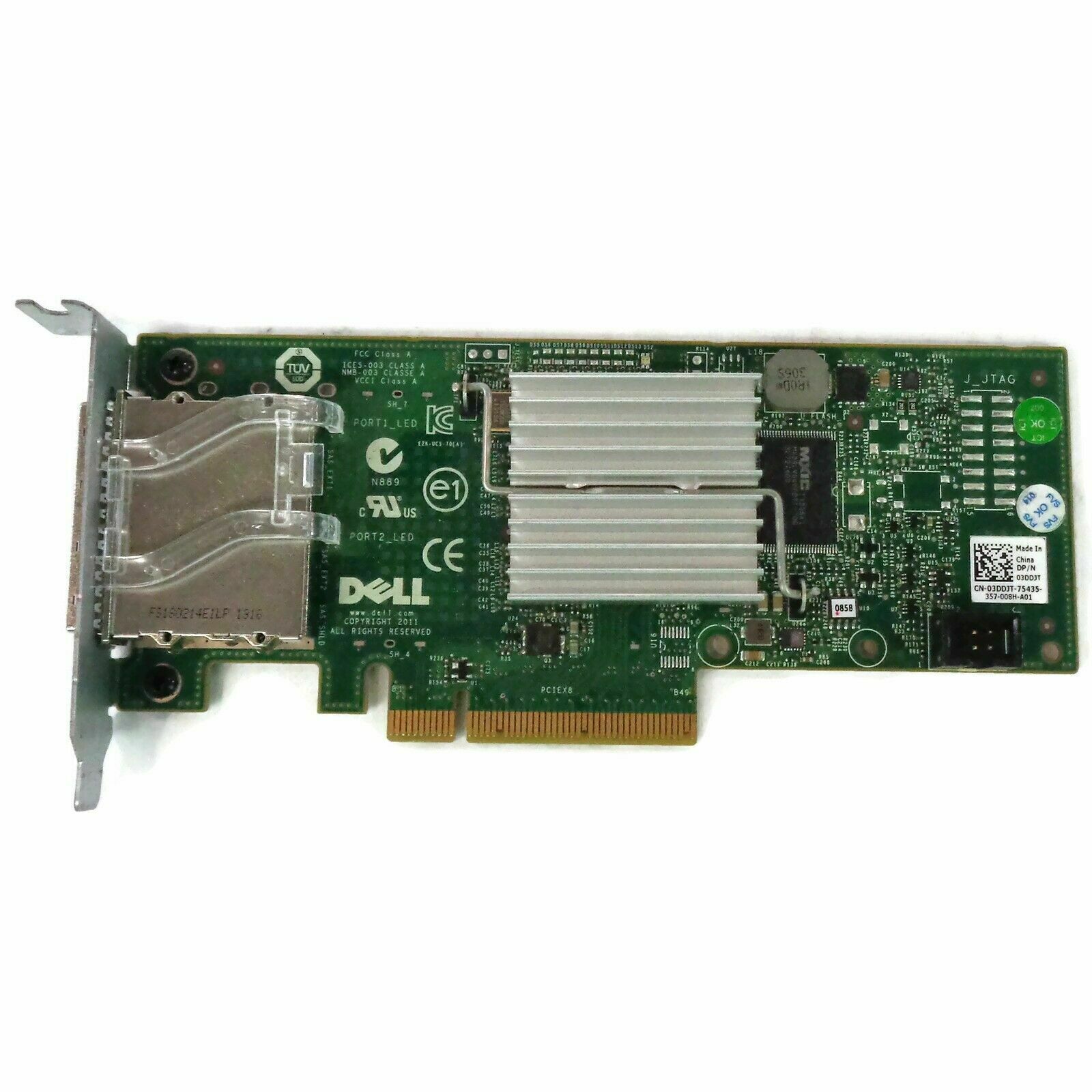 DELL H200E HOST BUS ADAPTER  SAS 6GB/S PCI-E X8 ( 2 ) SAS PORTS 3DDJT