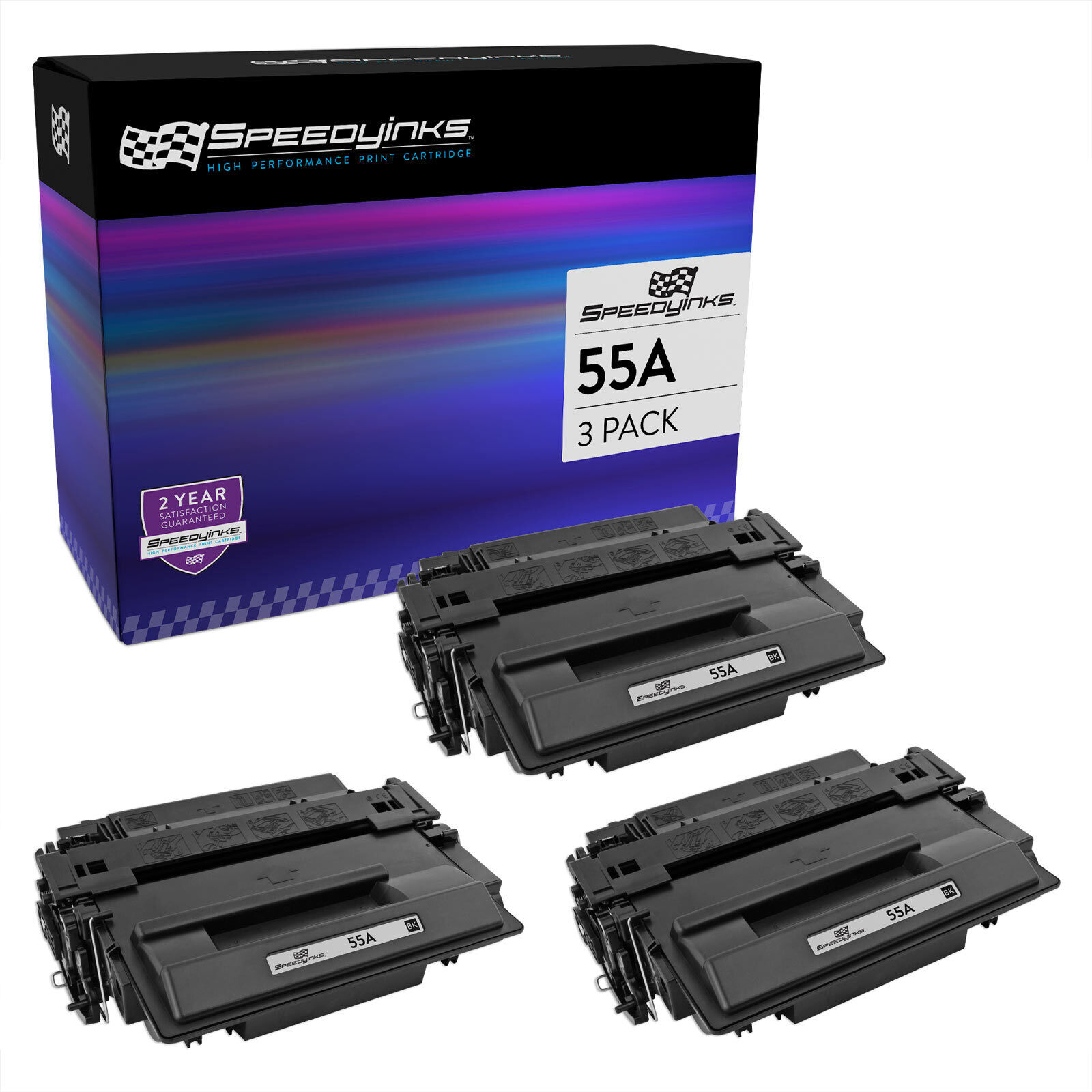 SPEEDYINKS Compatible Replacement for HP 55A CE255A Toner Cartridge 3PK