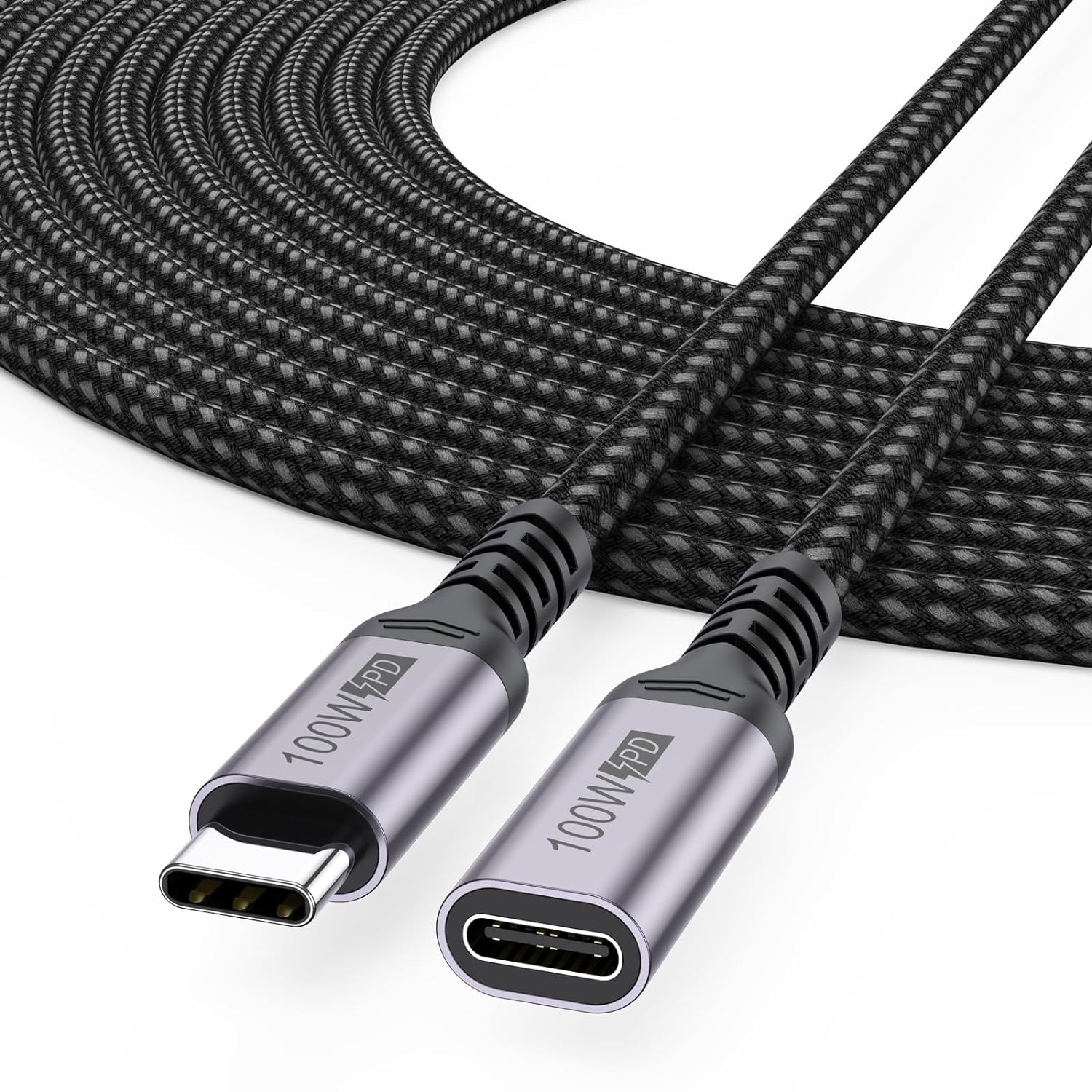USB C Extension Cable 15Ft, USB Type C Extension Male to Female Braided Cord Ext