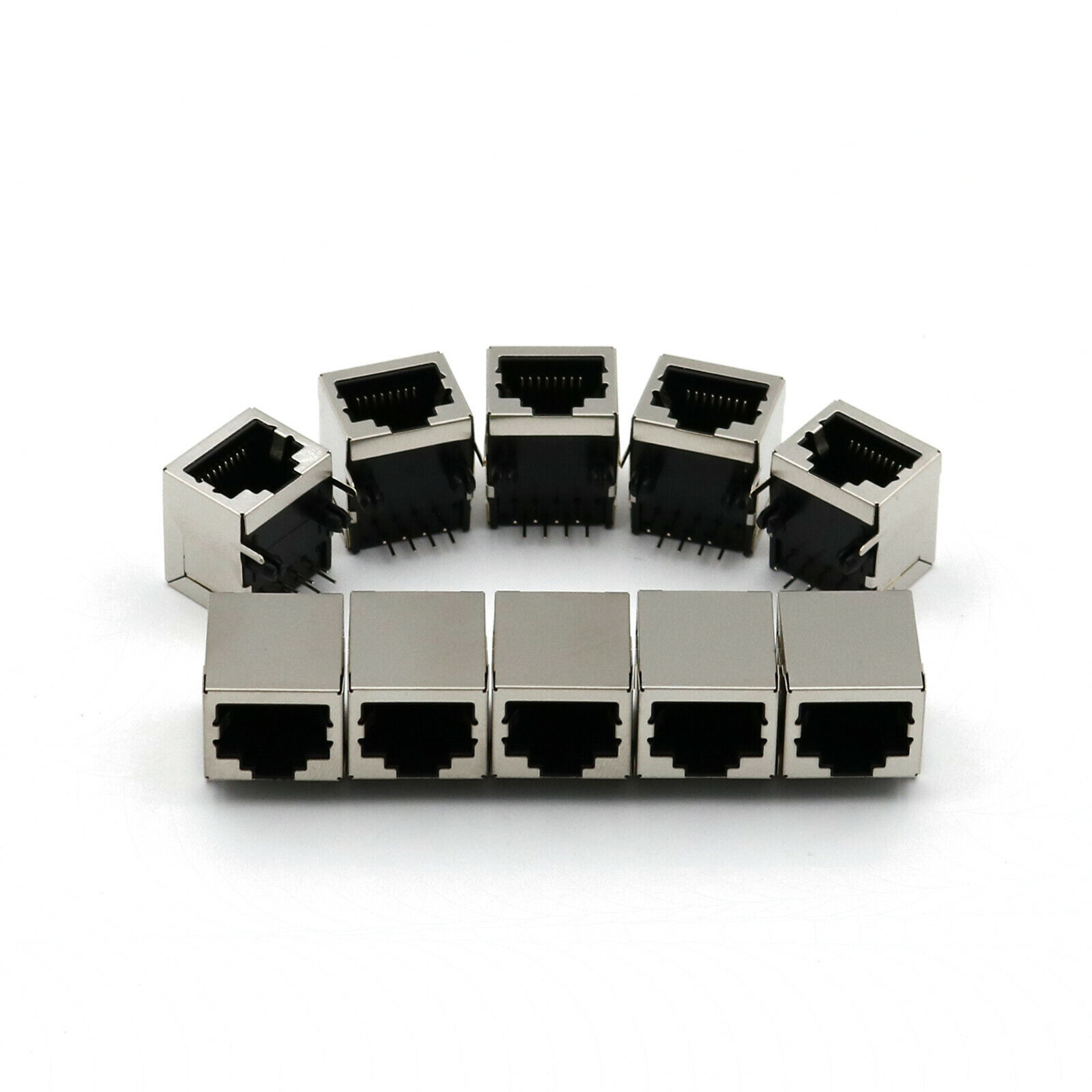 10Pcs RJ45 Right Angle Network Ethernet 8P8C Female Socket PCB Solder Connectors