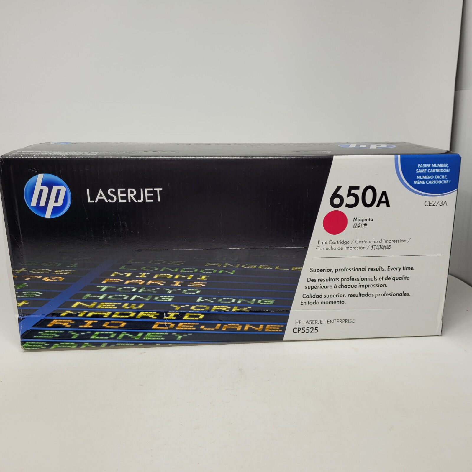 New Genuine HP LaserJet 650A Magenta CE273A Toner SEALED Box Wear